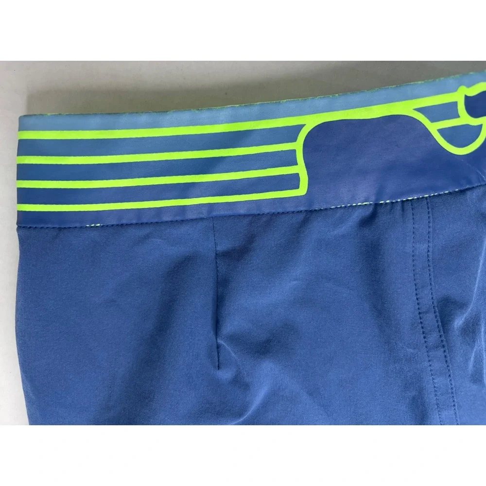 Vineyard Vines Boys Blue Neon Green Board Shorts Swim Trunks‎ Size M 12-14